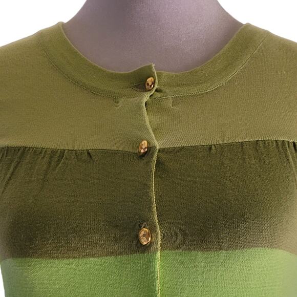 Charlotte Tarontola Lime Green Striped Jeweled Sweater Sz XS Preppy Fairy Twee - Picture 2 of 7